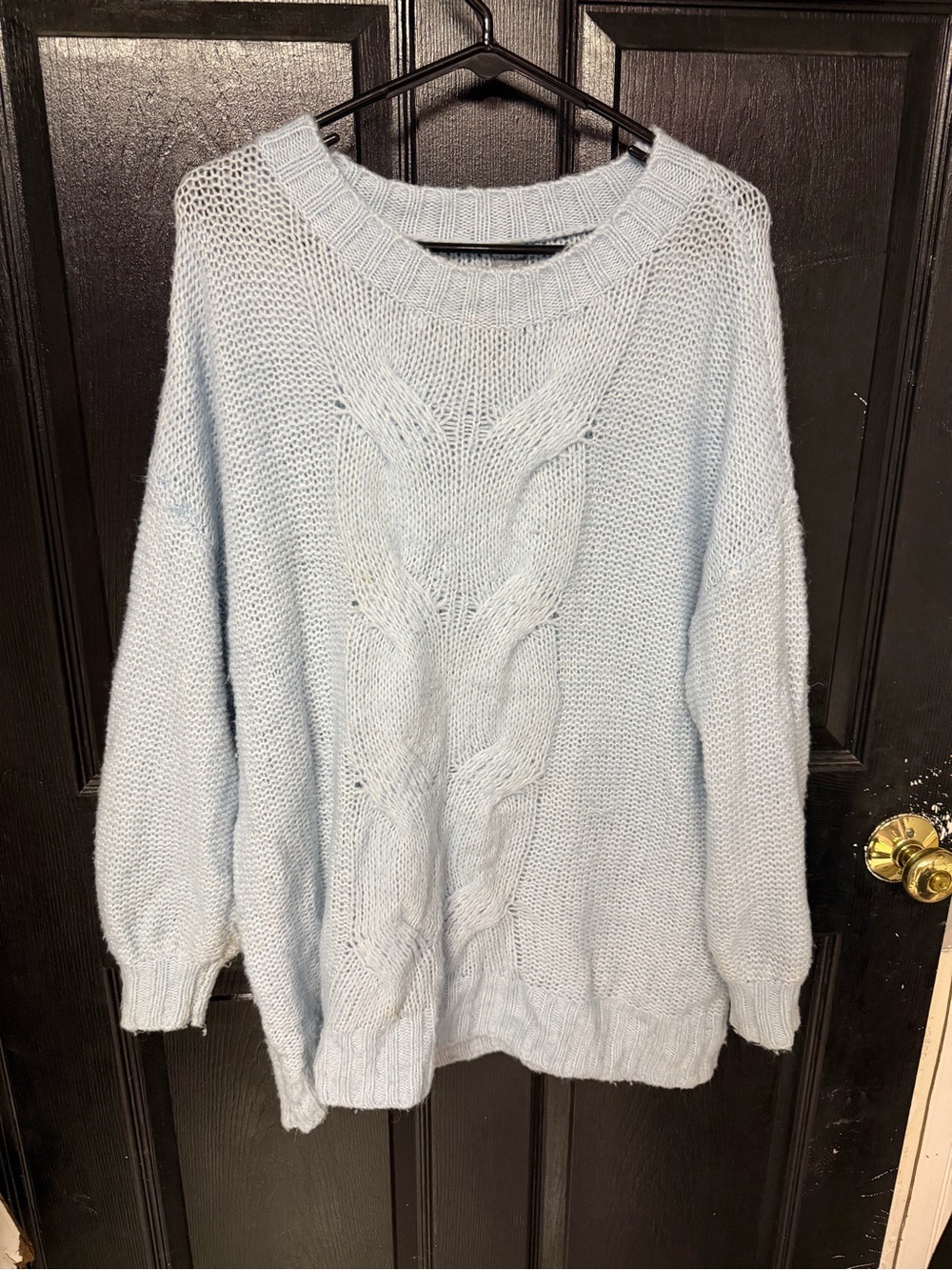 Aerie Light Blue Cable-Knit Women's Sweater